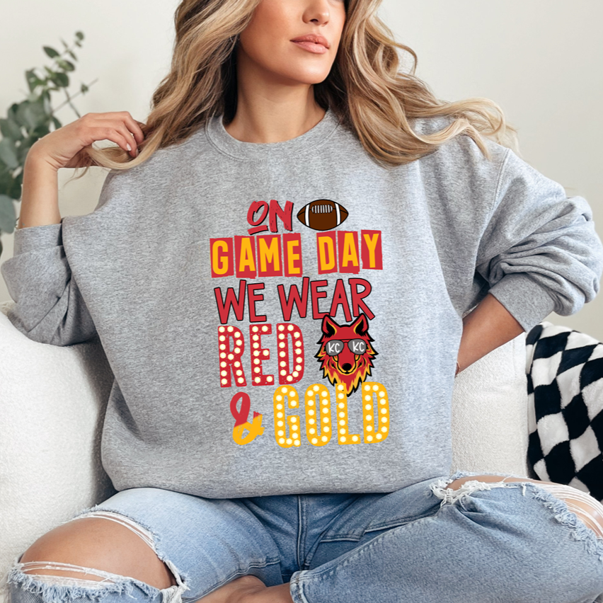On Game Day Red and Gold Tee OR Sweatshirt