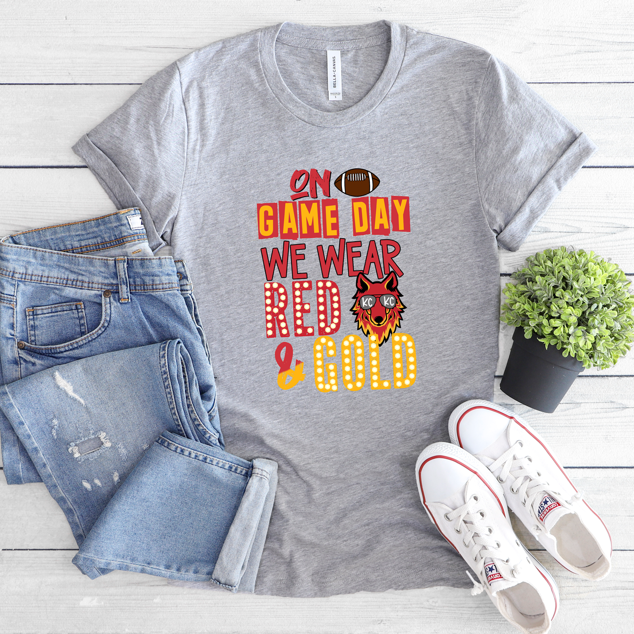 On Game Day Red and Gold Tee OR Sweatshirt