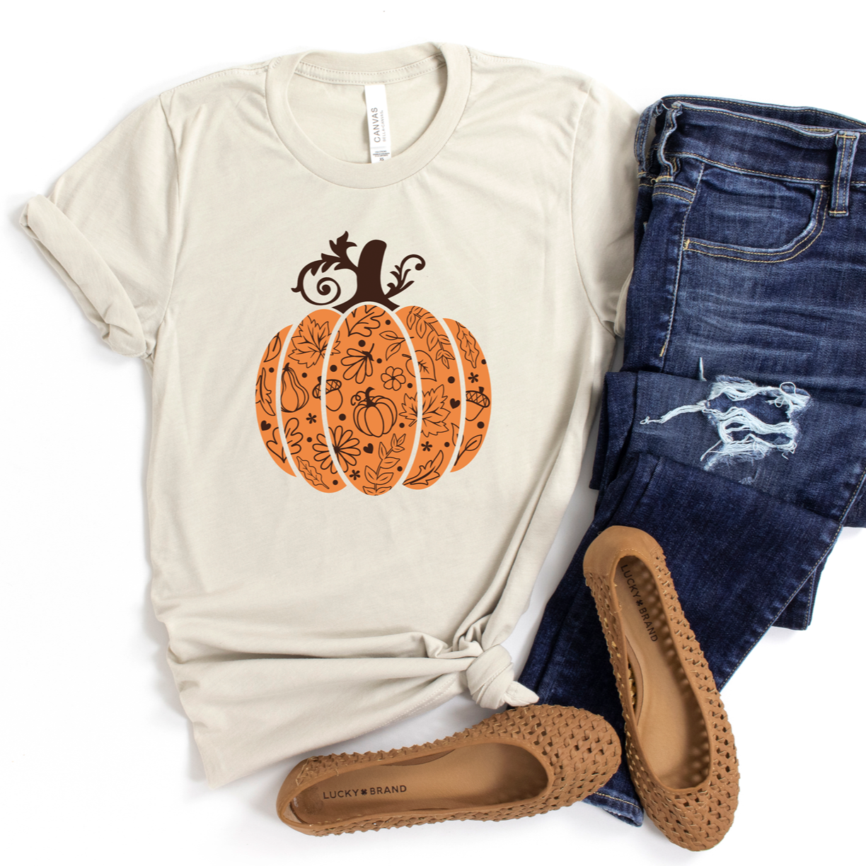 Swirly Pumpkin Tee OR Sweatshirt