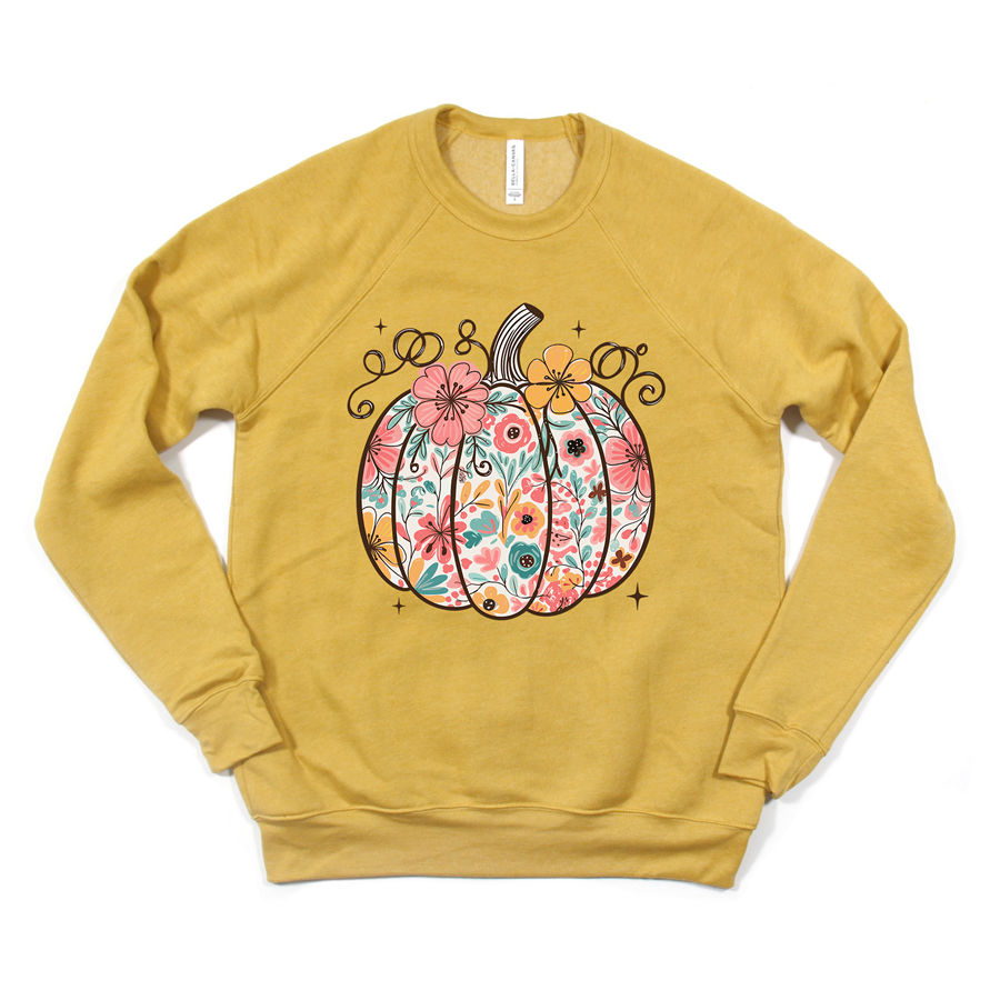 Pastel Floral Pumpkin Tee OR Sweatshirt