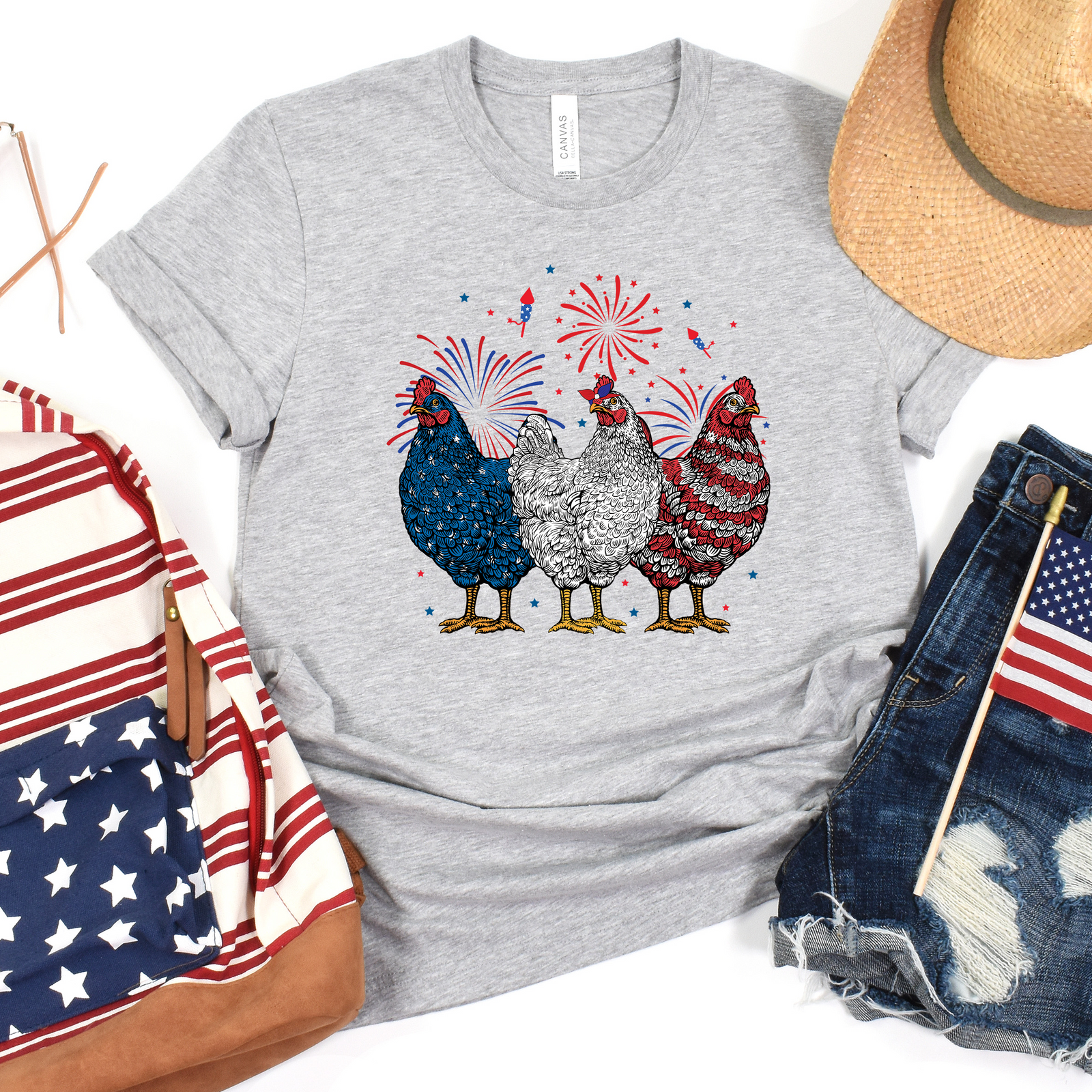 Patriotic Chickens Tee