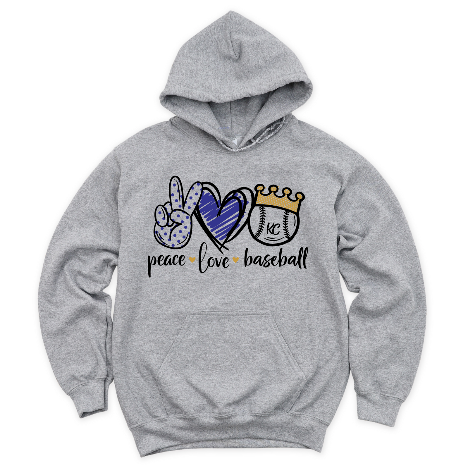 Peace Love Baseball KC Tee OR Sweatshirt