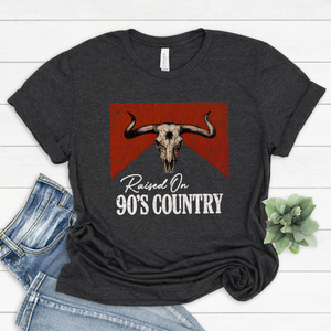 Raised on 90s Country Skull Tee