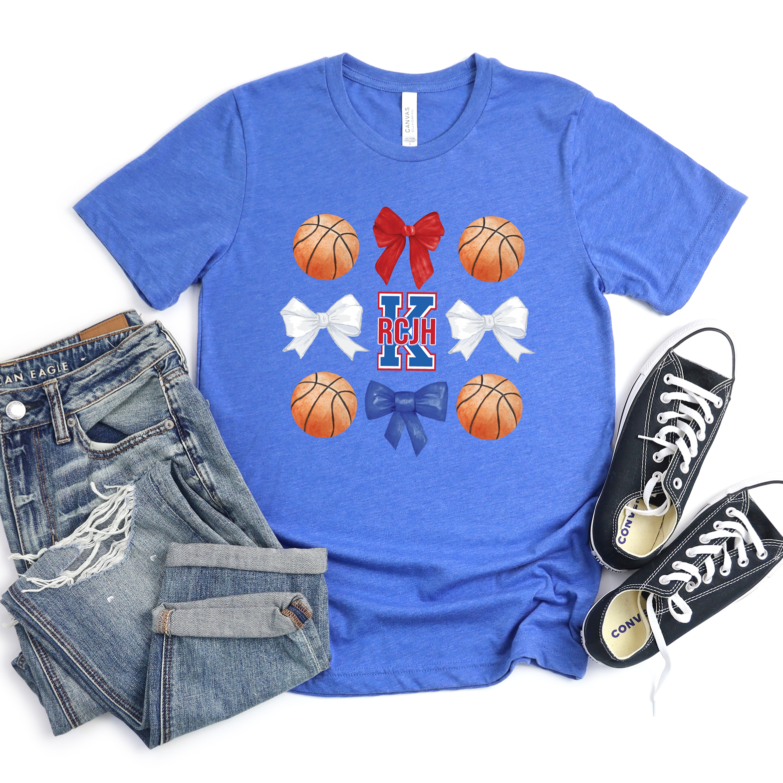 RCJH Basketball Bows Tee OR Sweatshirt