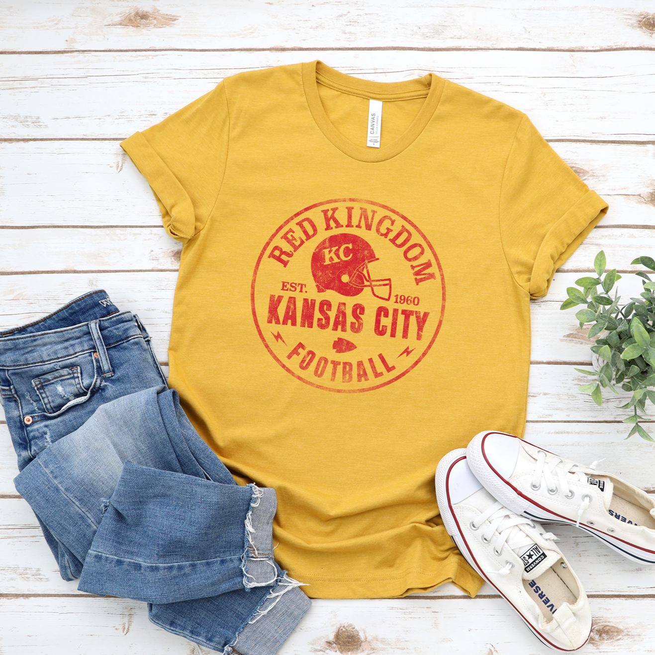 Red Kingdom Helmet Circle Tee OR Sweatshirt