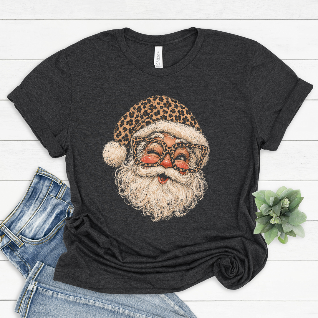 Santa Leopard Tee or Sweatshirt