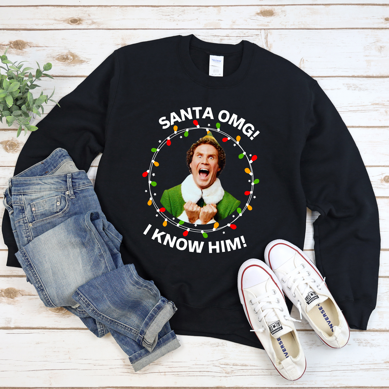 Santa OMG I Know Him Tee or Sweatshirt