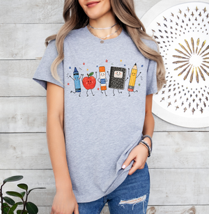 School Supply Icons Tee