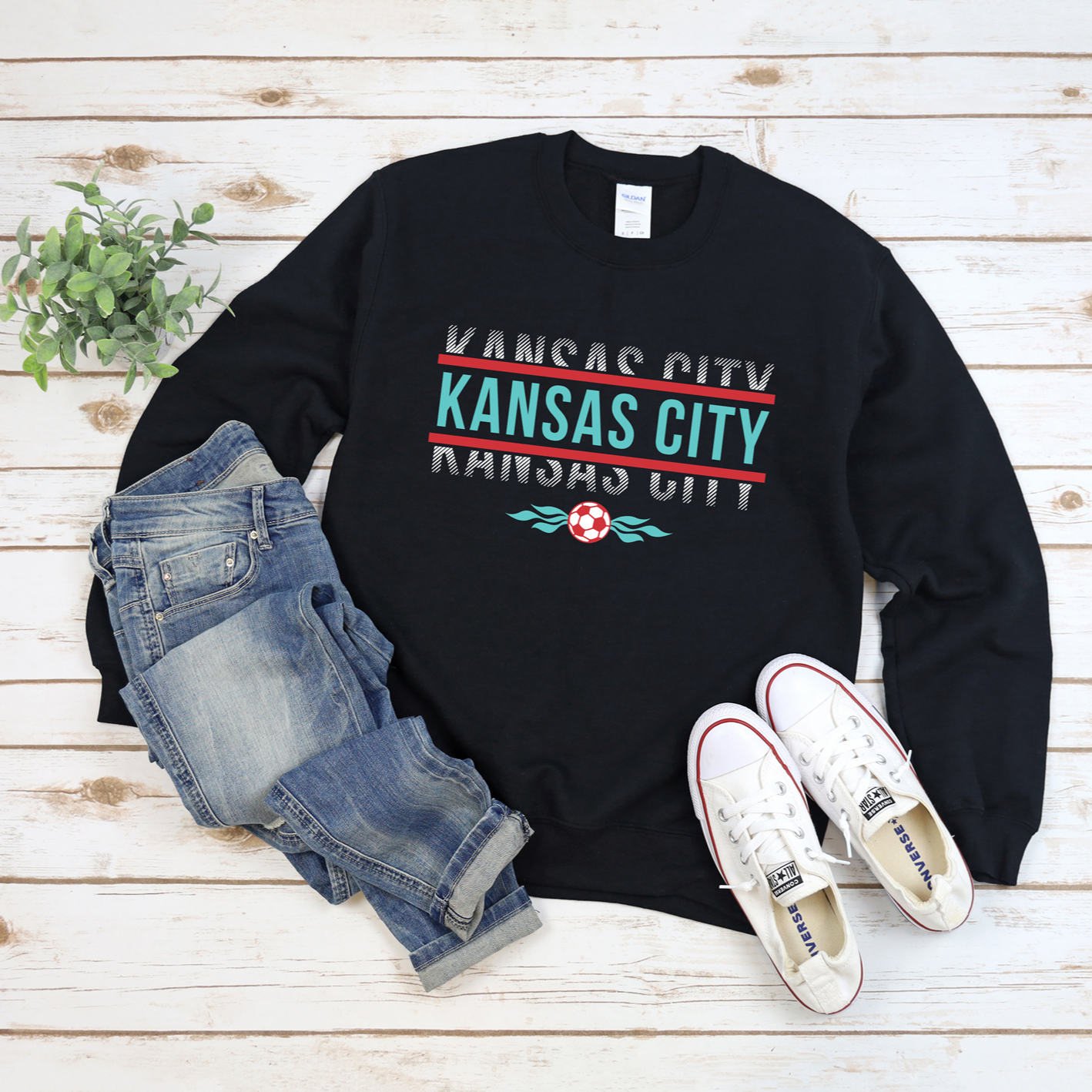 Kansas City Split Soccer Flame Tee OR Sweatshirt