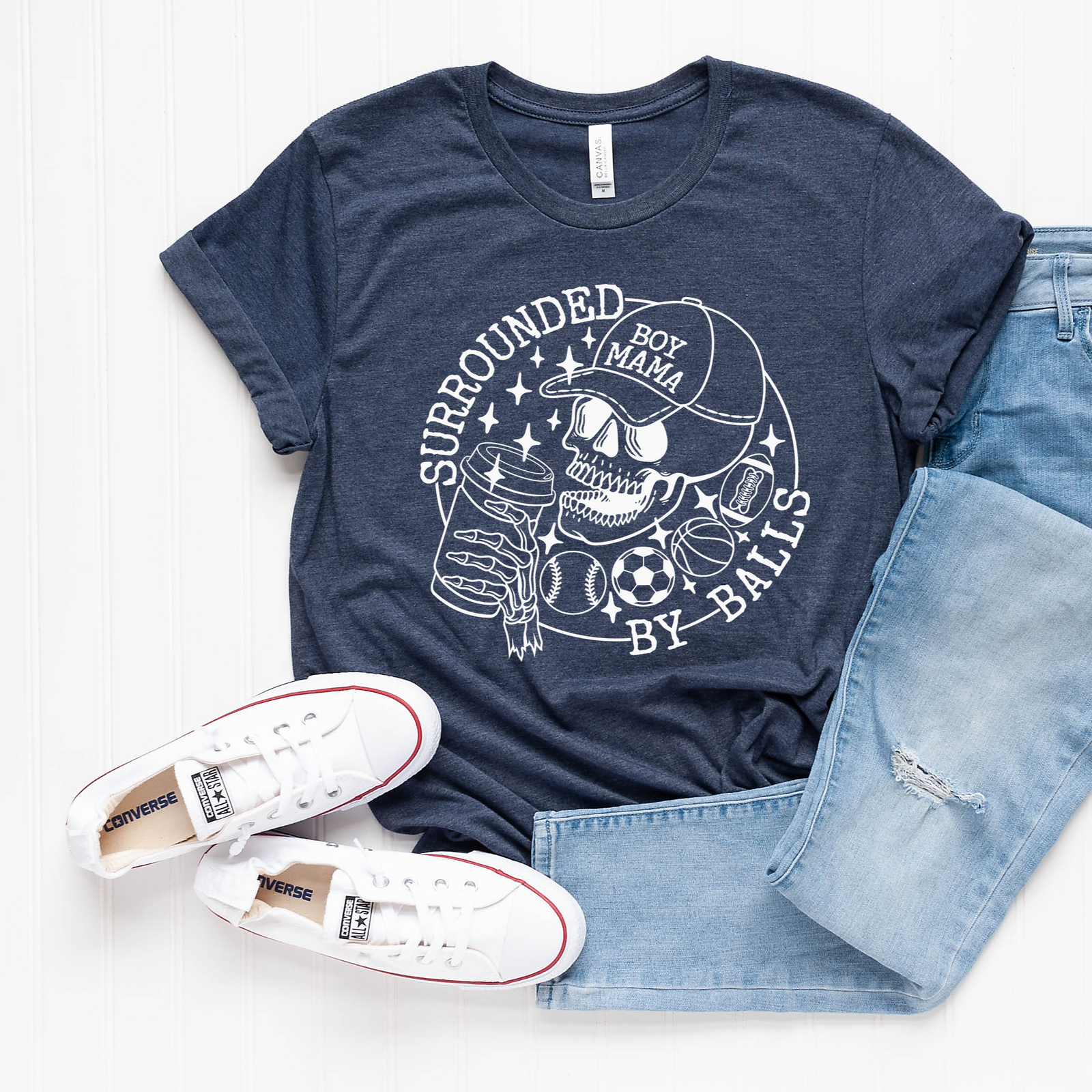 Surrounded By Balls Boy Mama Tee