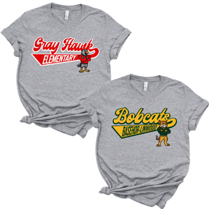 Gray Hawk or Bobcats Gray Swoosh Tee or Sweatshirt