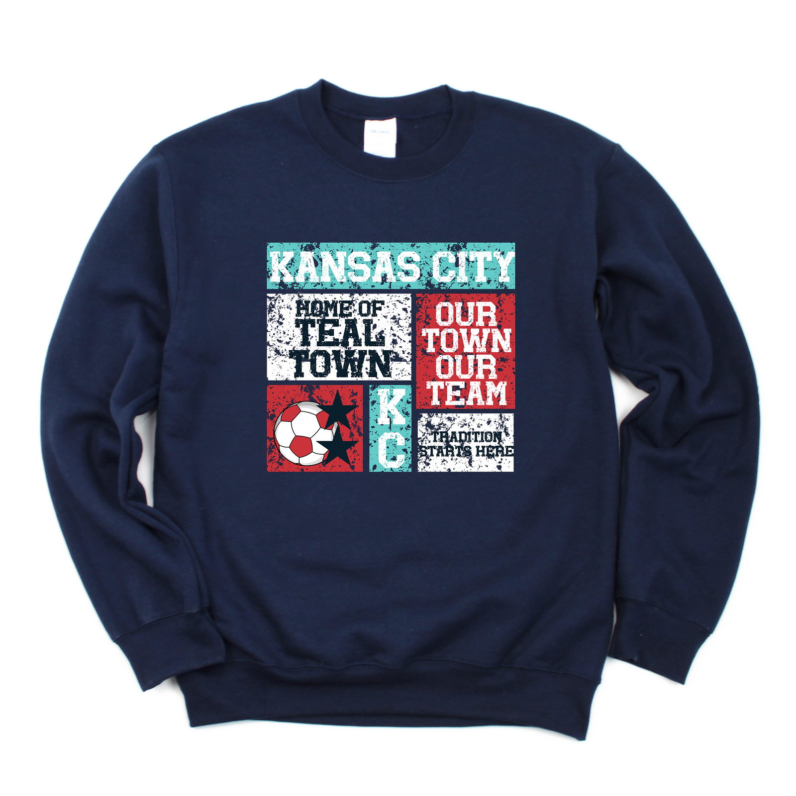 Kansas City Teal Town Blocks Tee OR Sweatshirt