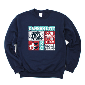 Kansas City Teal Town Blocks Tee OR Sweatshirt