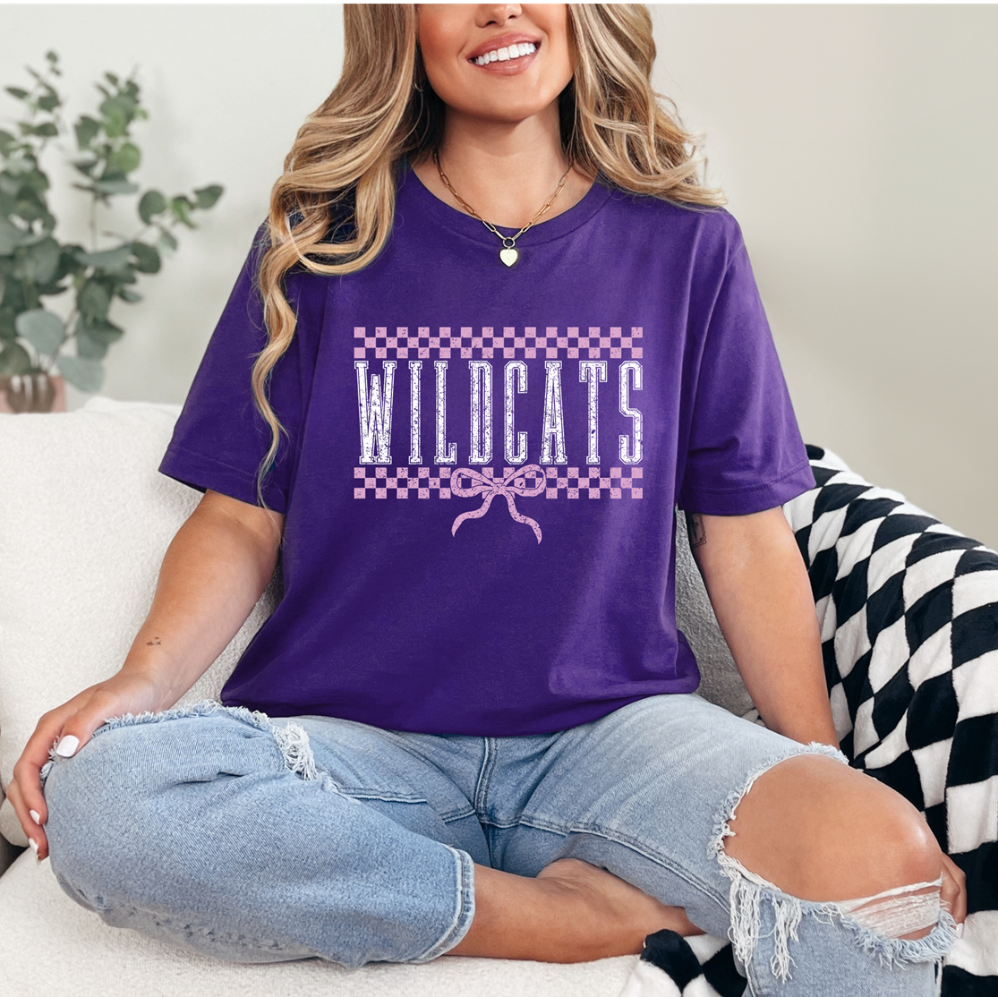 Wildcats Checker Bow Tee OR Sweatshirt