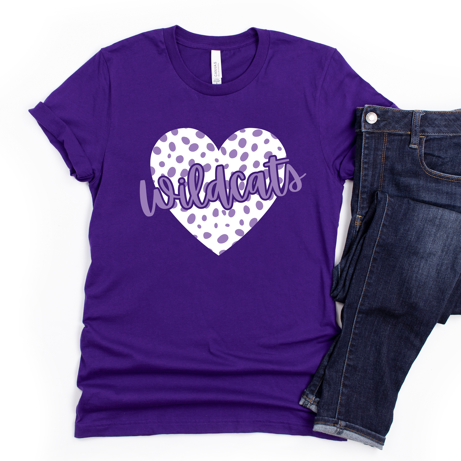 Wildcat Dalmation Heart Tee OR Sweatshirt