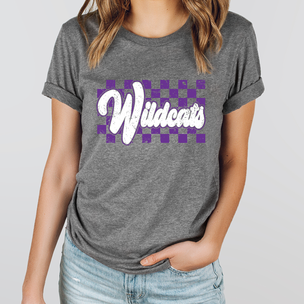 Wildcats Groovy Checker Tee or Sweatshirt