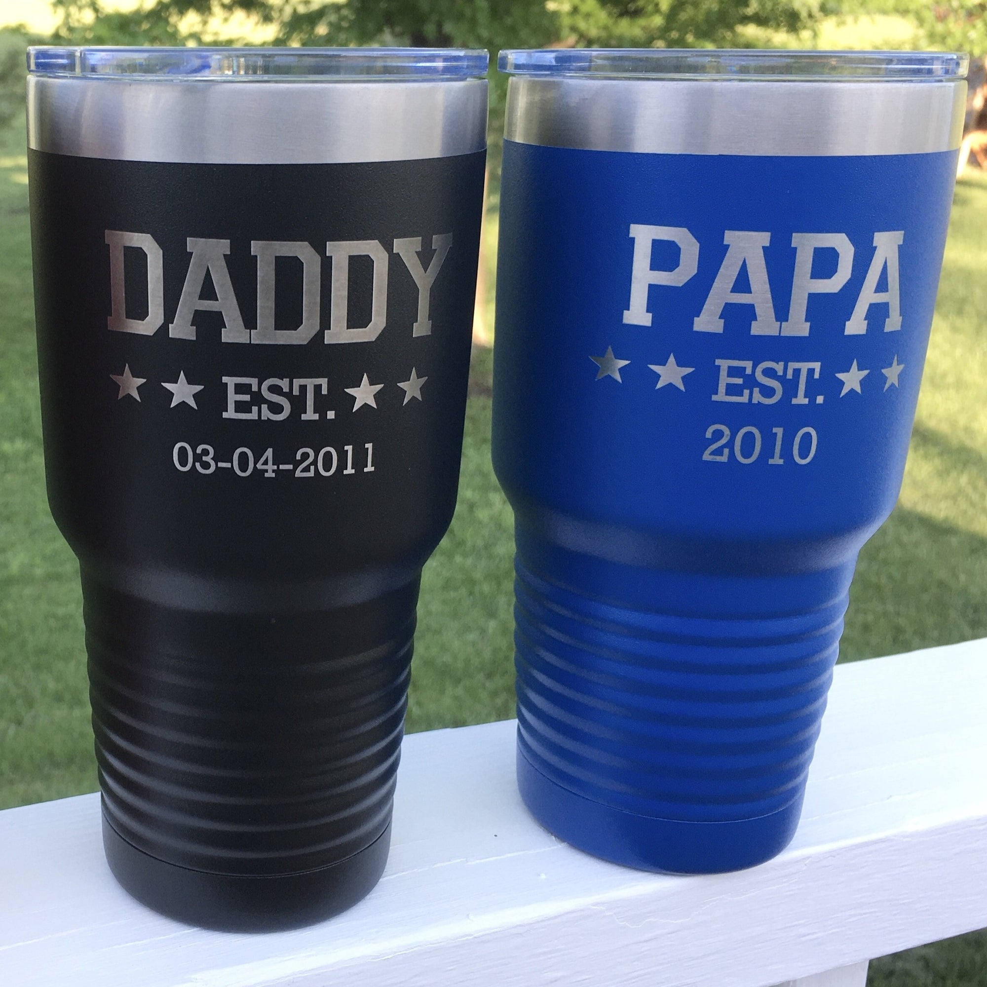 Father Established Date 30 oz Stainless Steel Engraved Tumbler