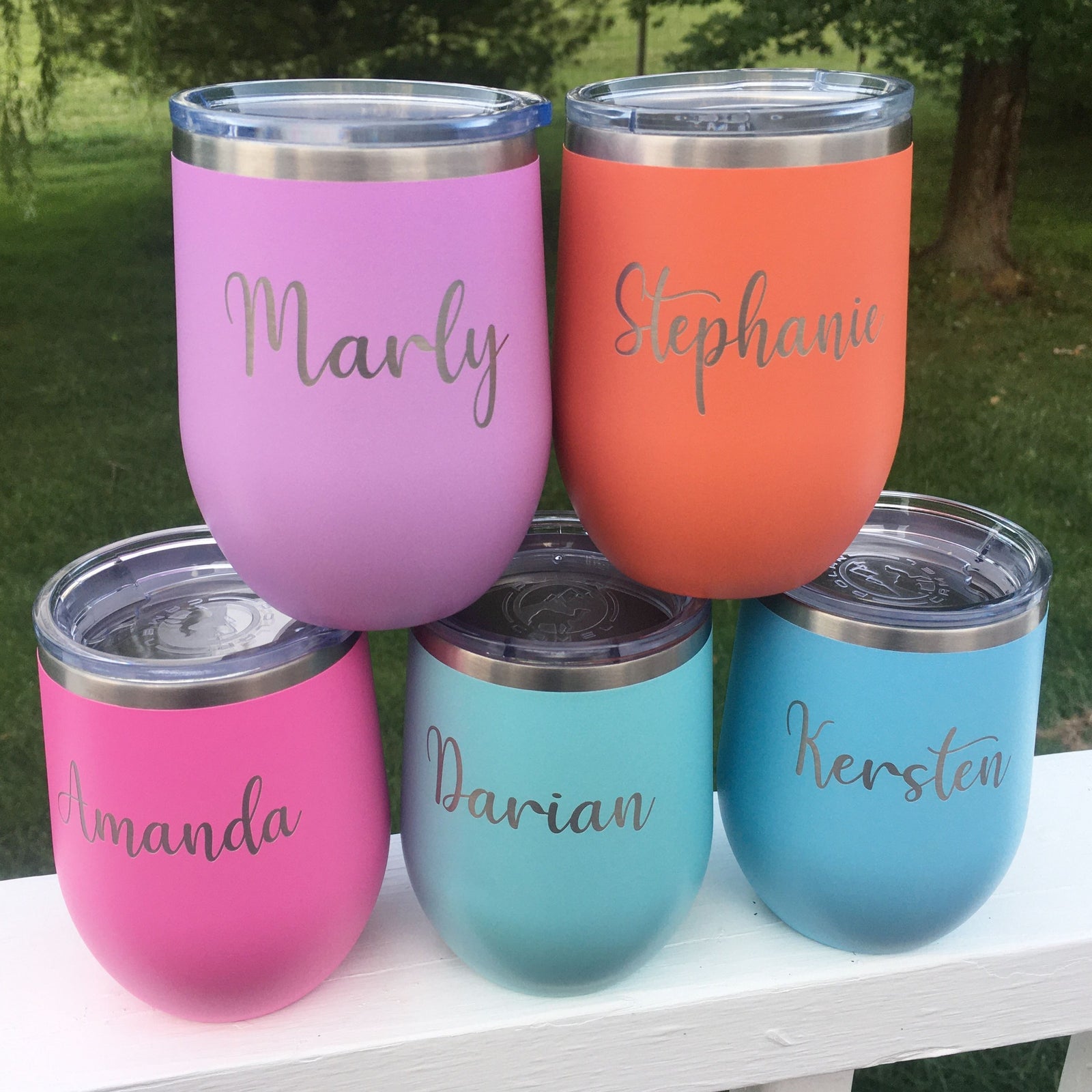 Personalized Engraved Steel Wine Tumbler