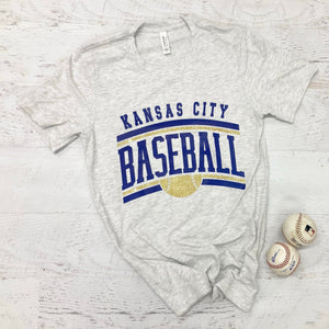 Kansas City Baseball Faux Glitter Tee or Sweatshirt