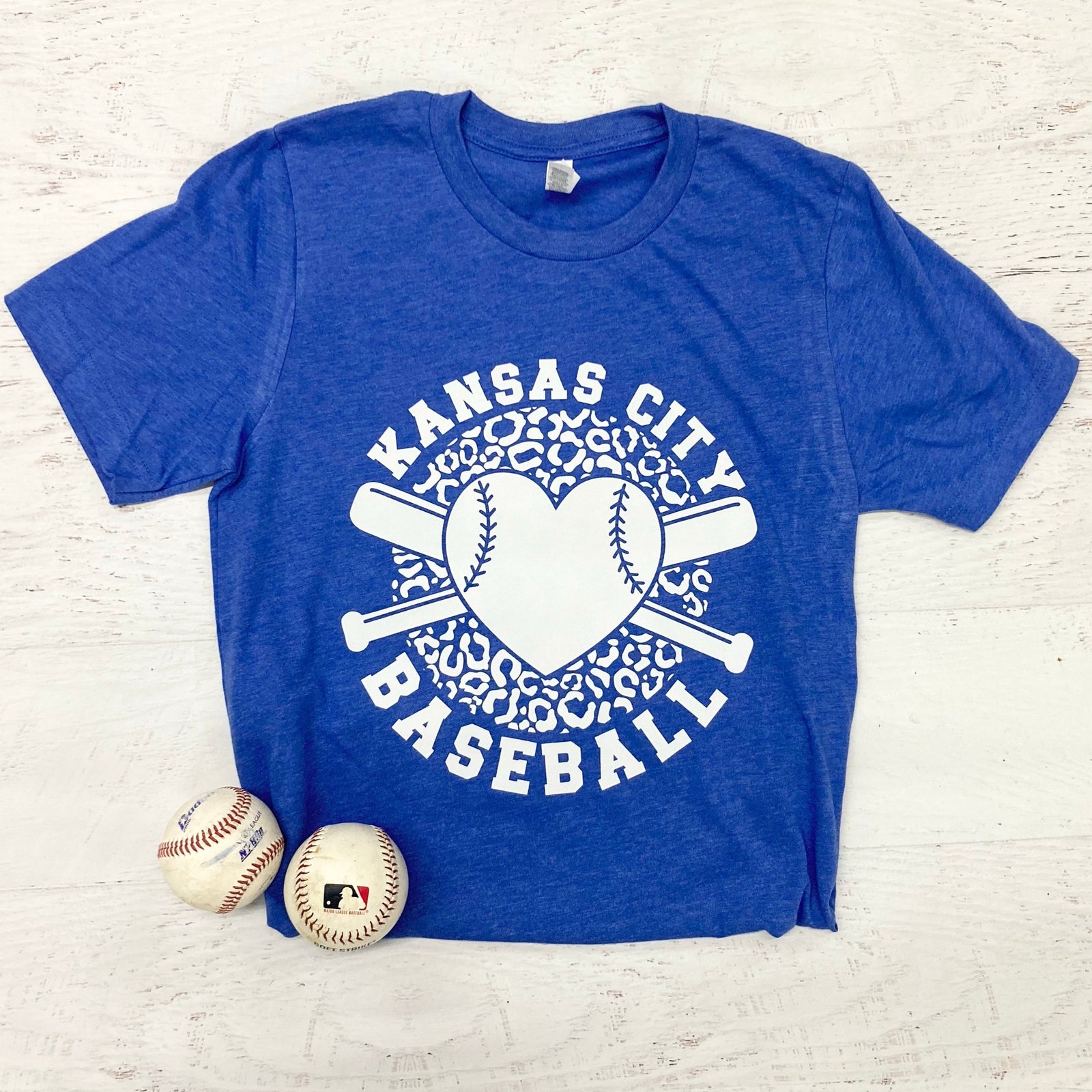 Kansas City Baseball Leopard Tee or Sweatshirt