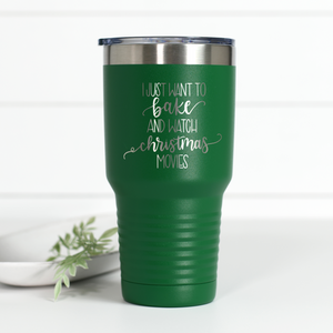 Bake and Watch Christmas Movies 30 oz Engraved Tumbler