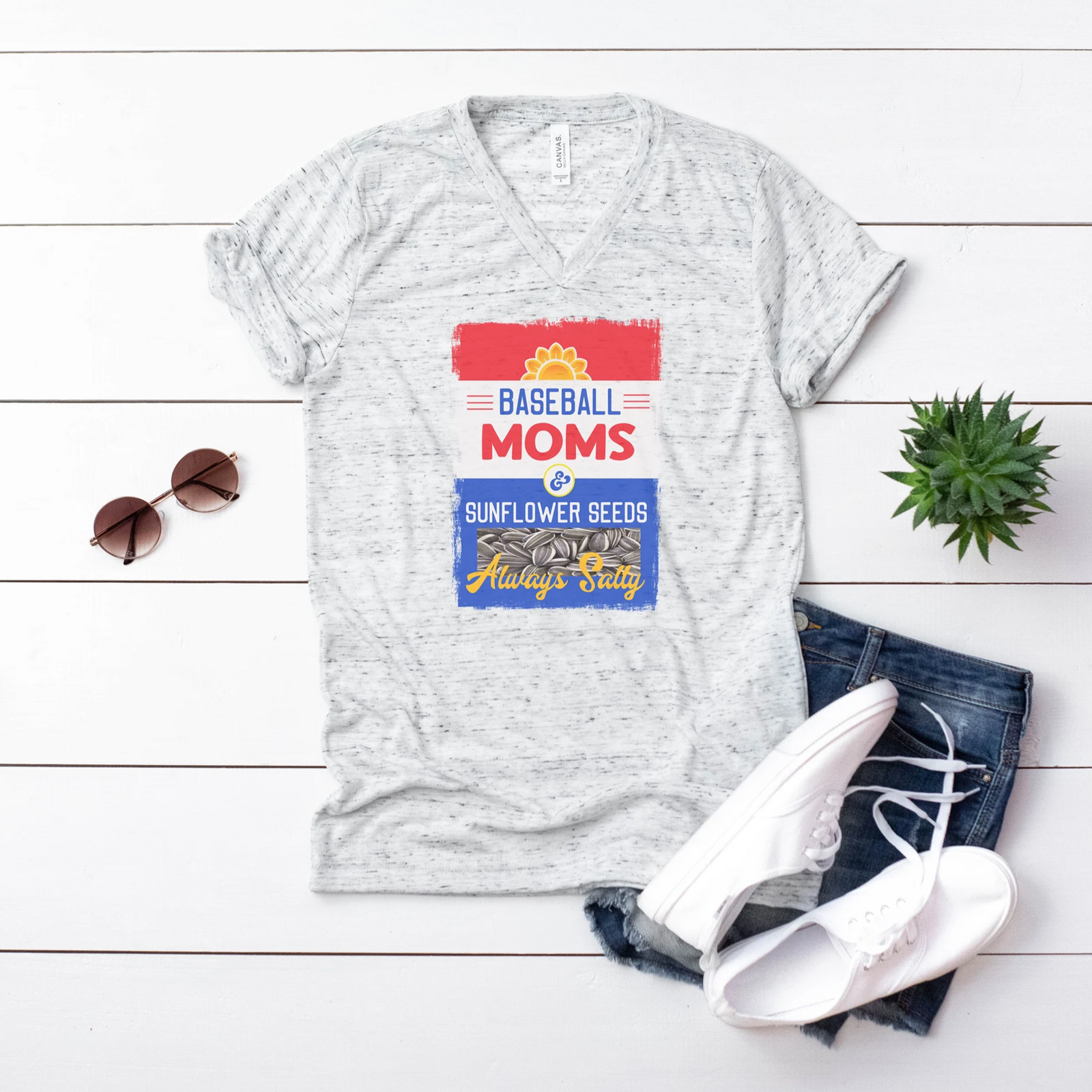 Baseball Moms Sunflower Seeds Salty Tee