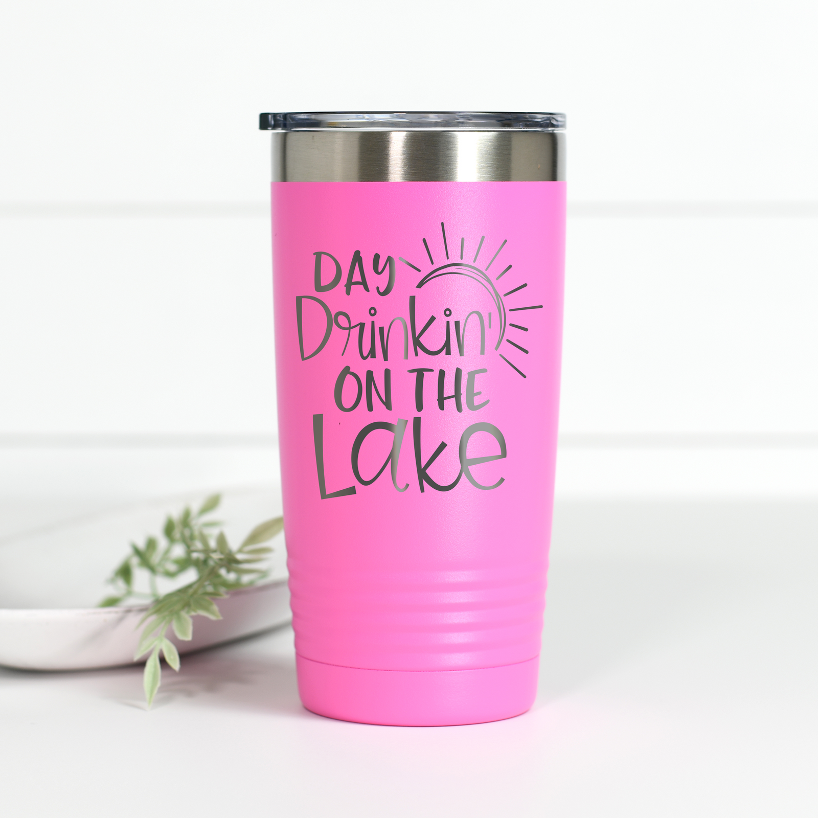 Day Drinking on the Lake 20 oz Engraved Tumbler