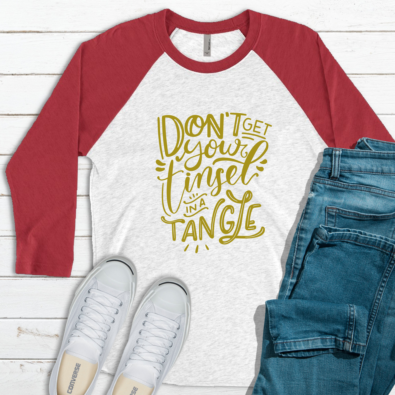 Don't Get Your Tinsel in a Tangle Raglan Tee