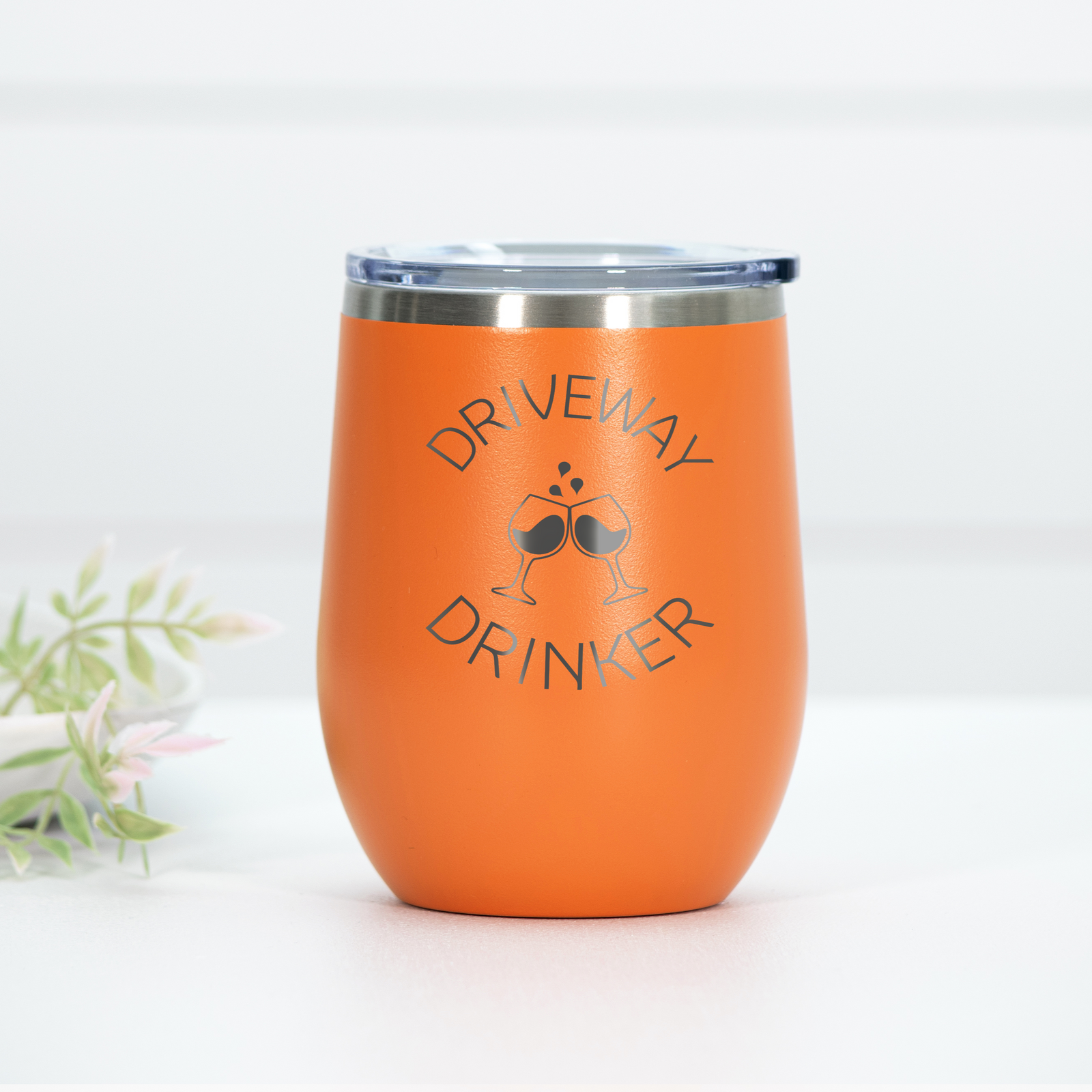 Driveway Drinker Engraved Wine Tumbler