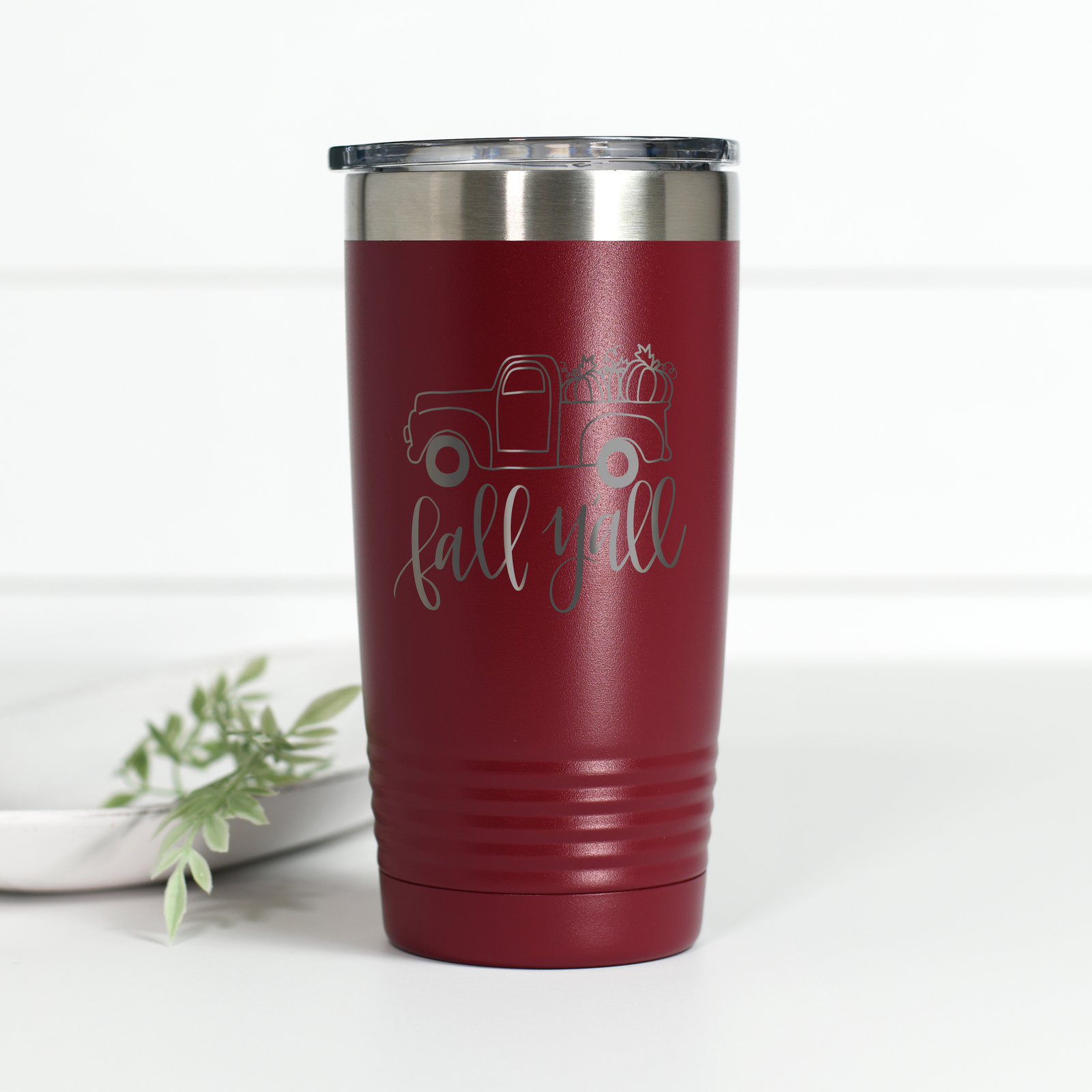 Fall Y'all Truck 20 oz Engraved Tumbler