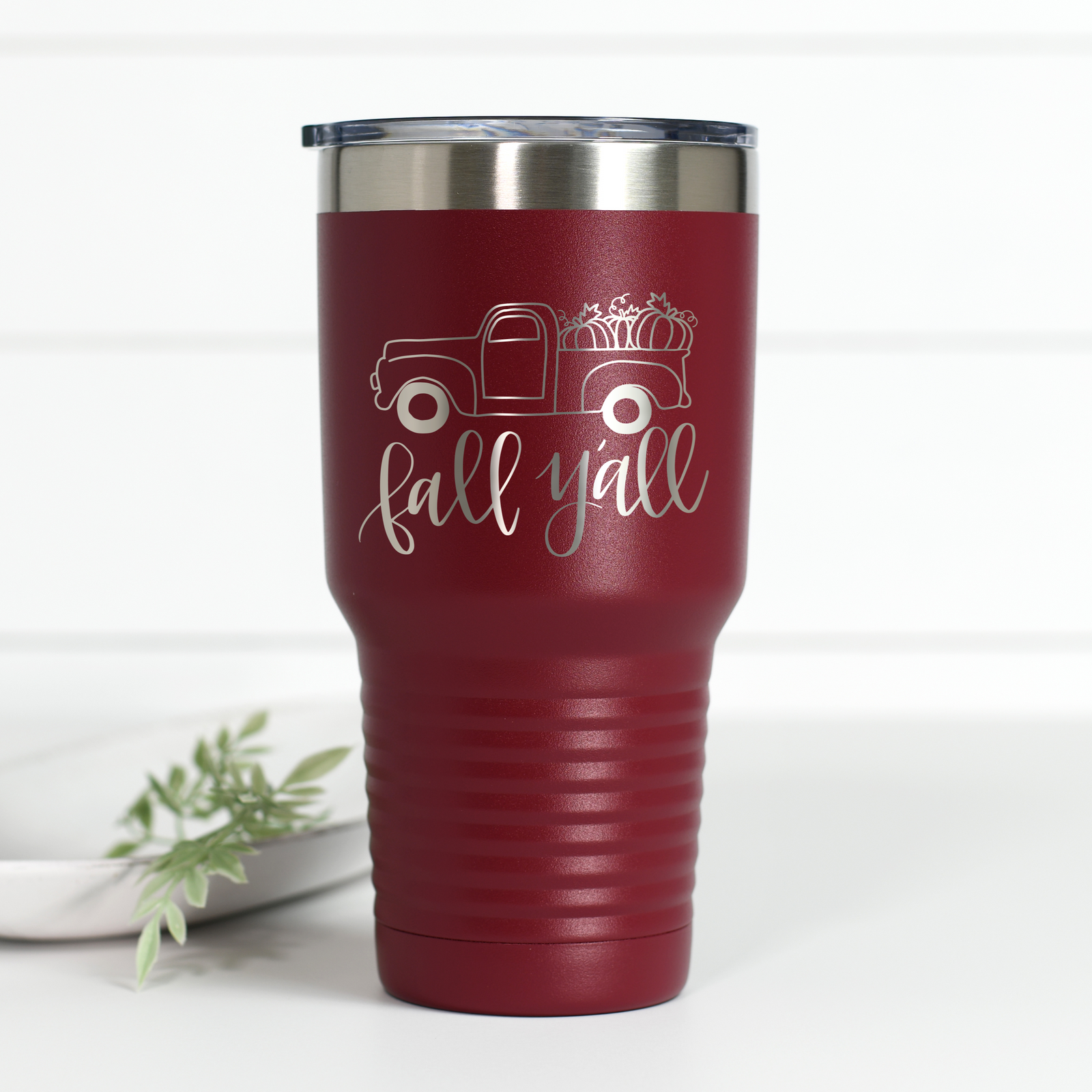 Fall Y'all Vintage Truck 30 oz Engraved Tumbler