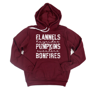 Flannel Hayrides Pumpkins Crew or Hoodie Sweatshirt