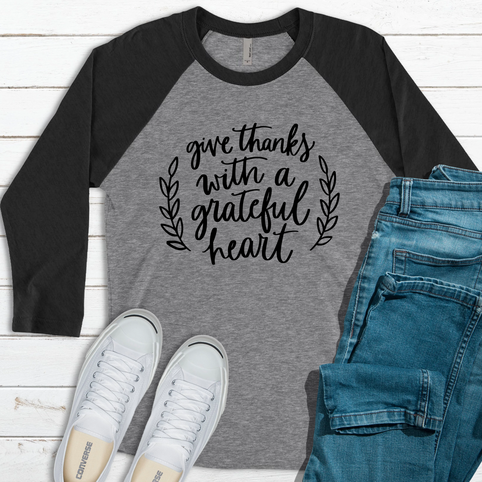 Give Thanks With a Grateful Heart Raglan Tee