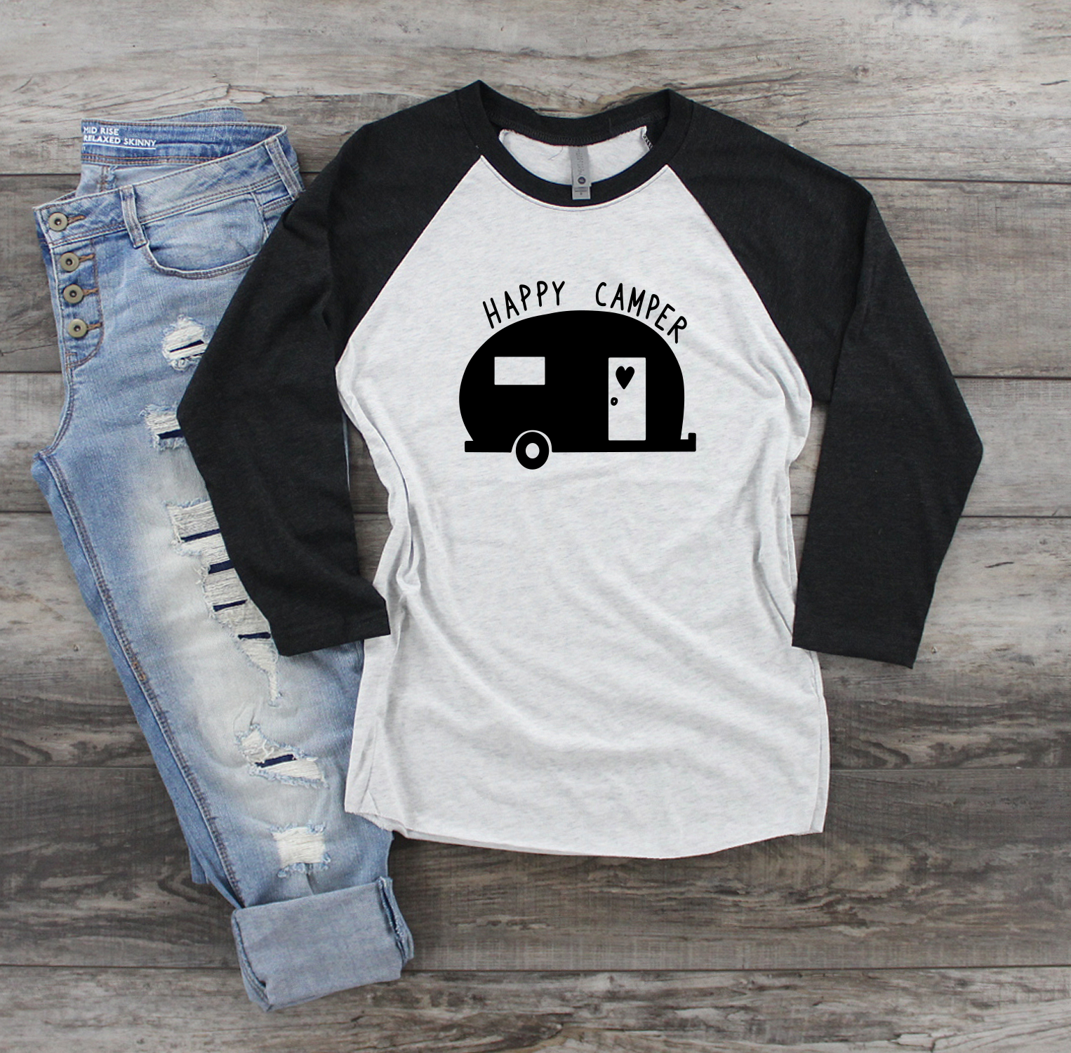 Happy Camper Raglan Tee
