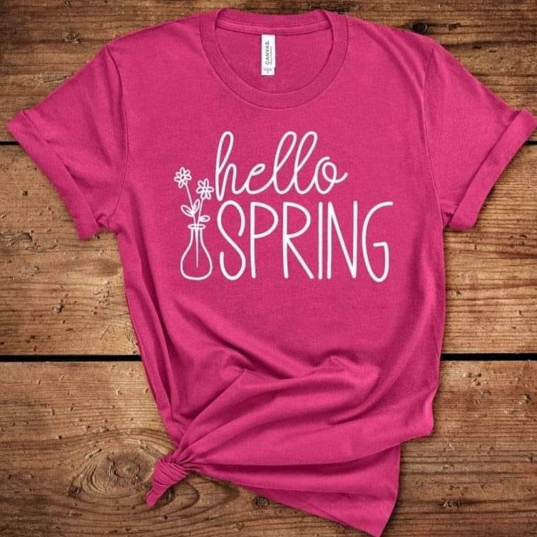 Hello Spring Floral Vase Tee