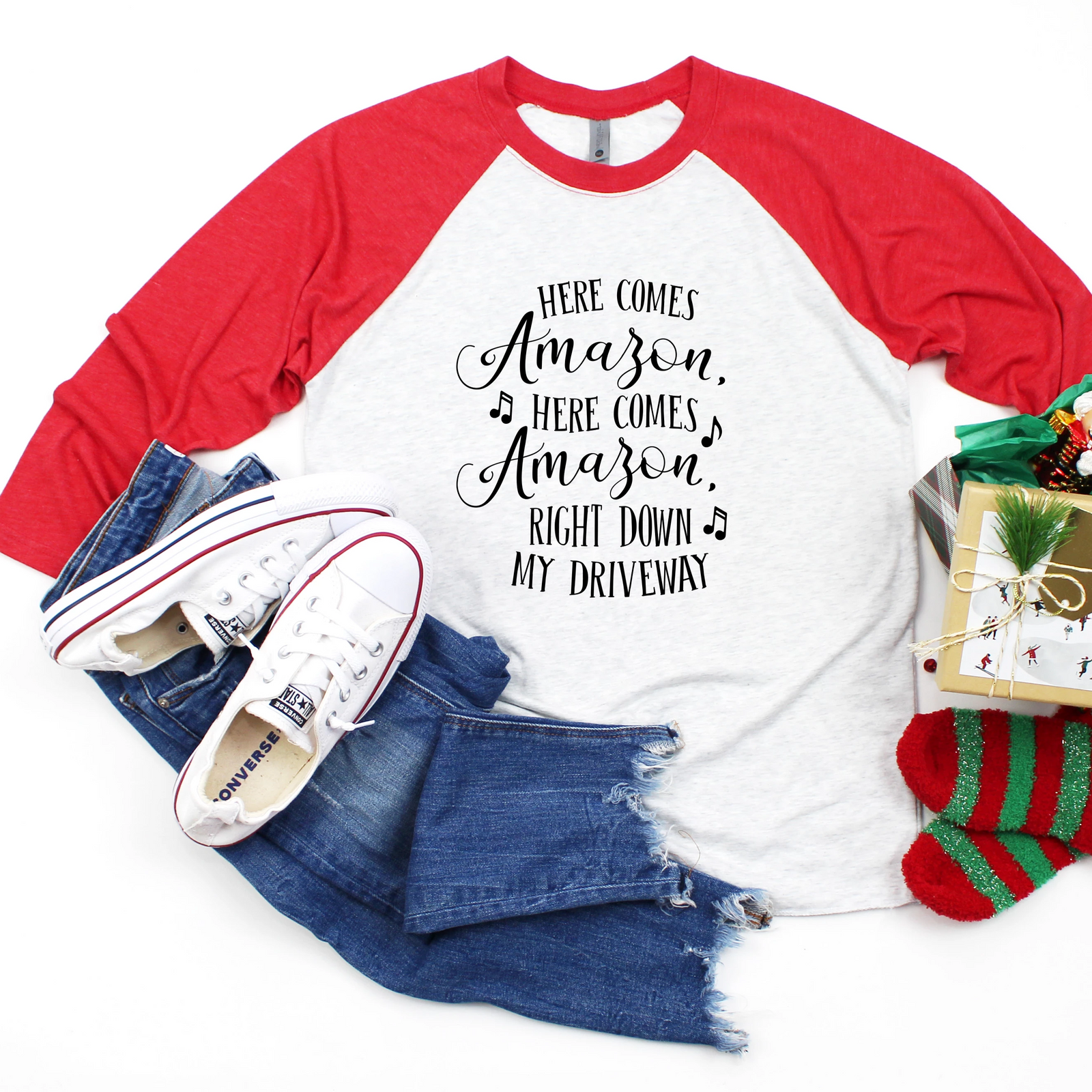 Here Comes Amazon Raglan Tee