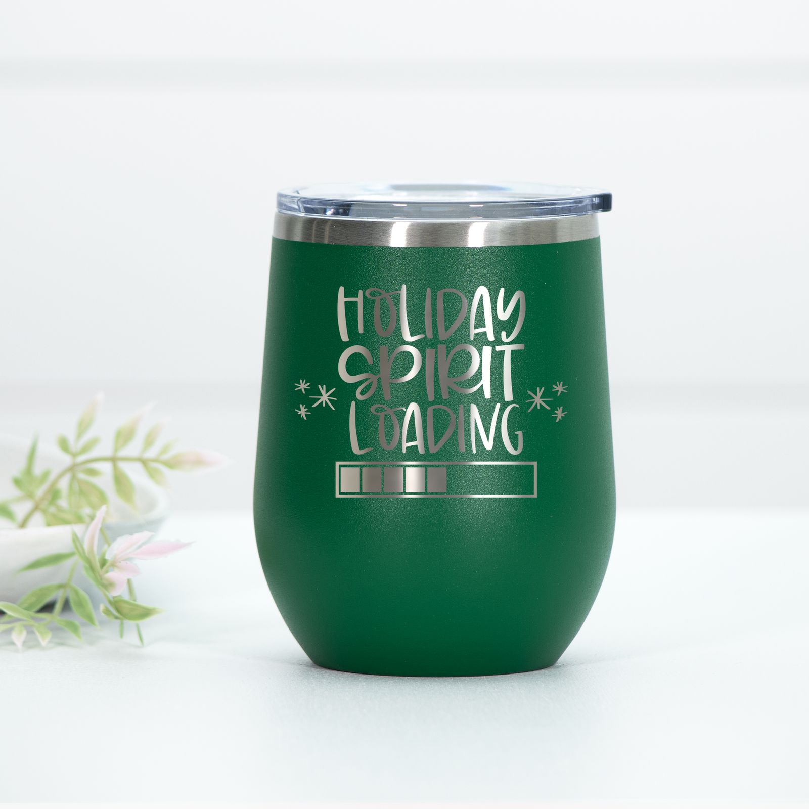 Holiday Spirit Loading Engraved Wine Tumbler