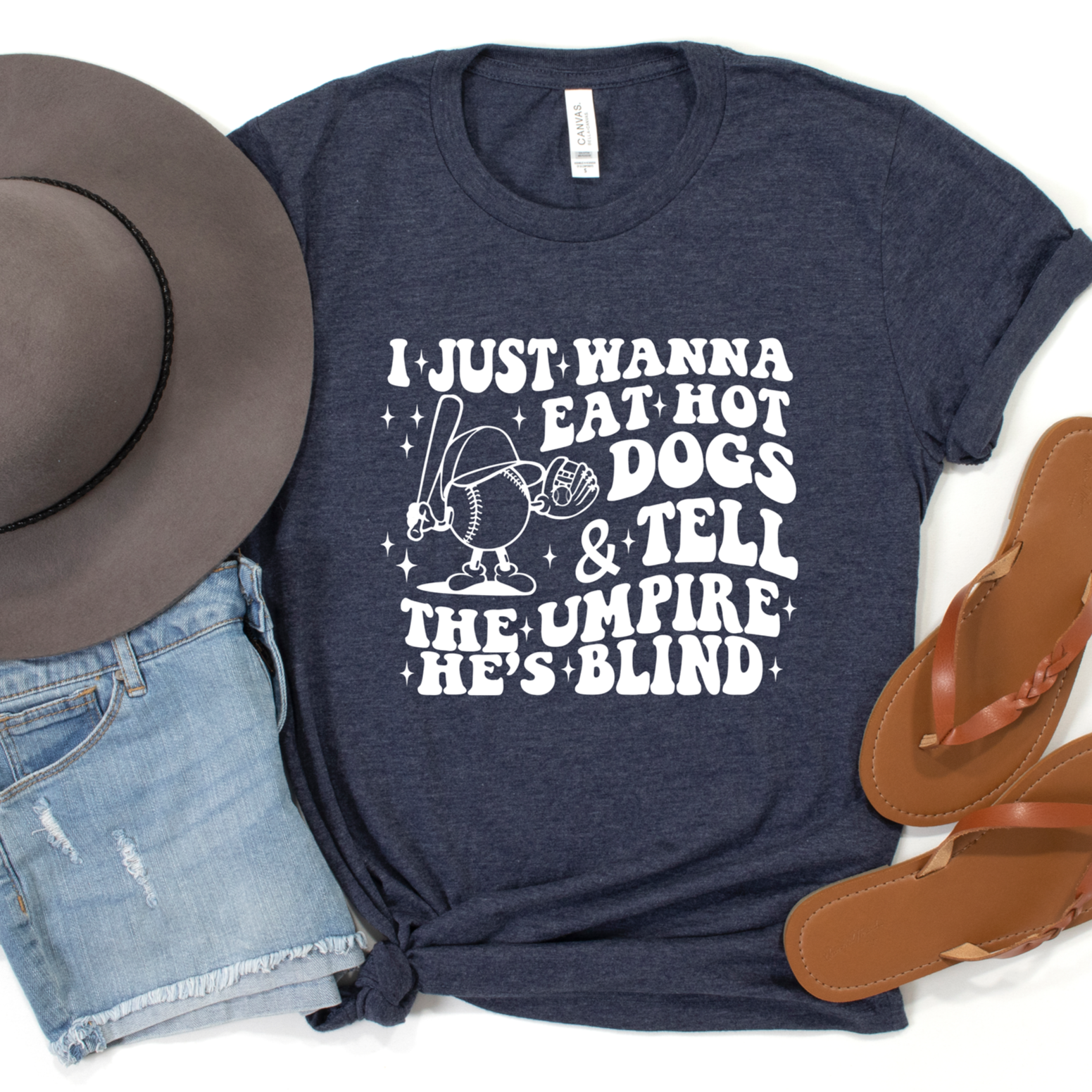 I Just Want to Eat Hot Dogs Tell Umpire He's Blind Tee