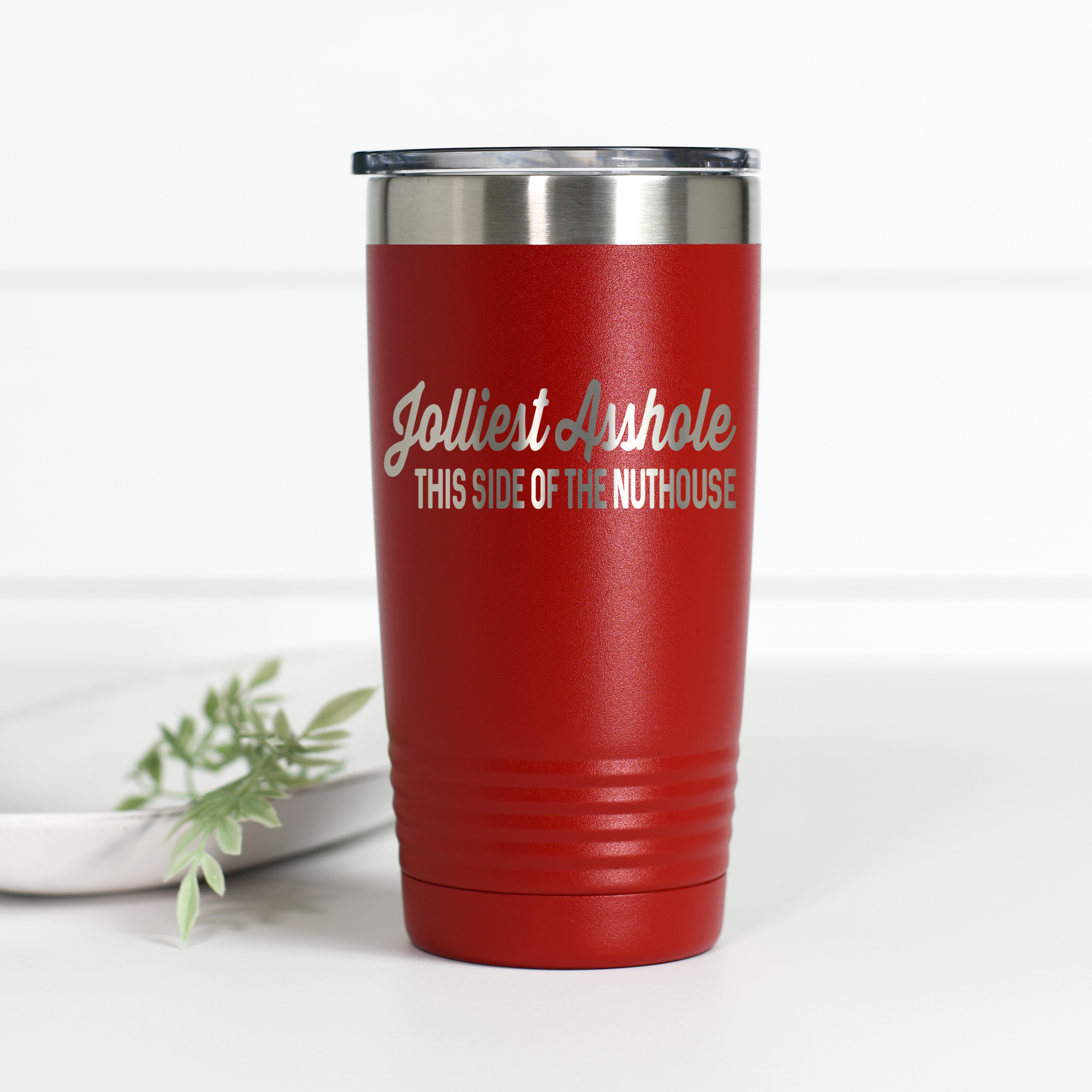 Jolliest Asshole This Side of the Nuthouse 20 oz Engraved Tumbler
