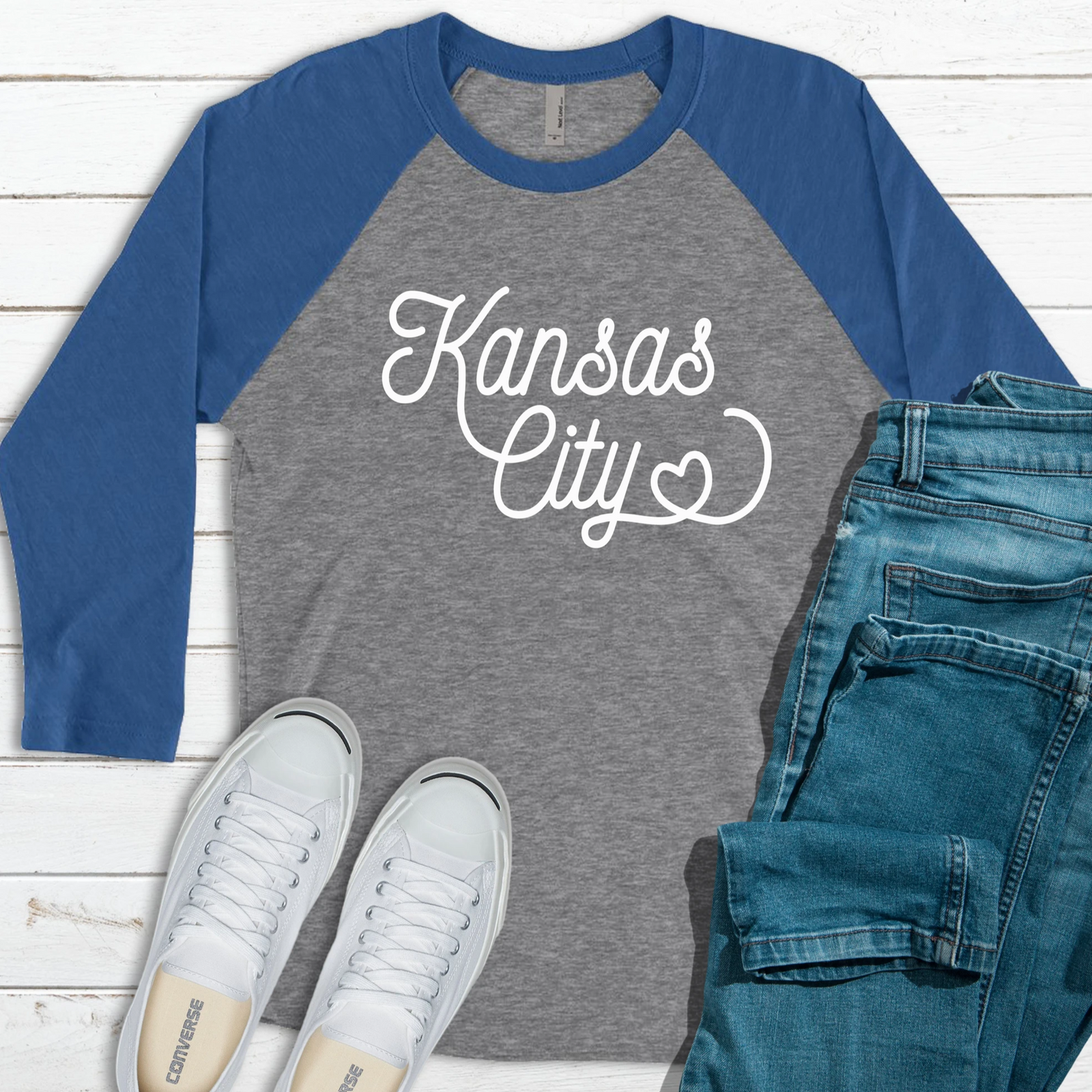 Kansas City Heart Raglan Tee