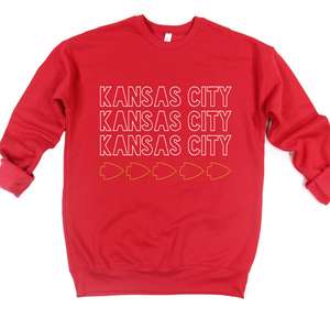 Kansas City Arrowheads Crew or Hoodie Sweatshirt