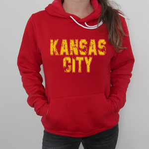 Kansas City Distressed Crew or Hoodie Sweatshirt