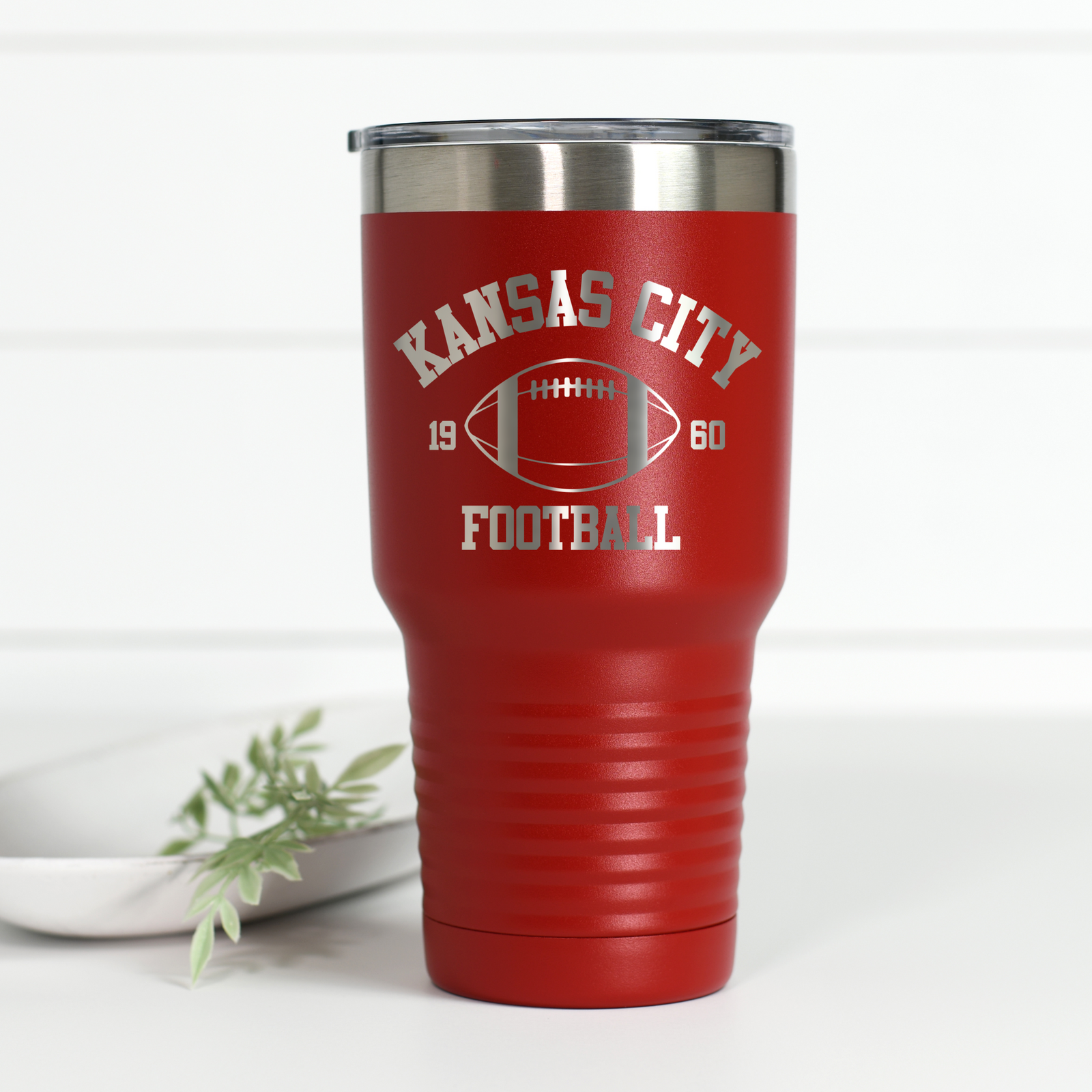 Kansas City Football 30 oz Engraved Tumbler