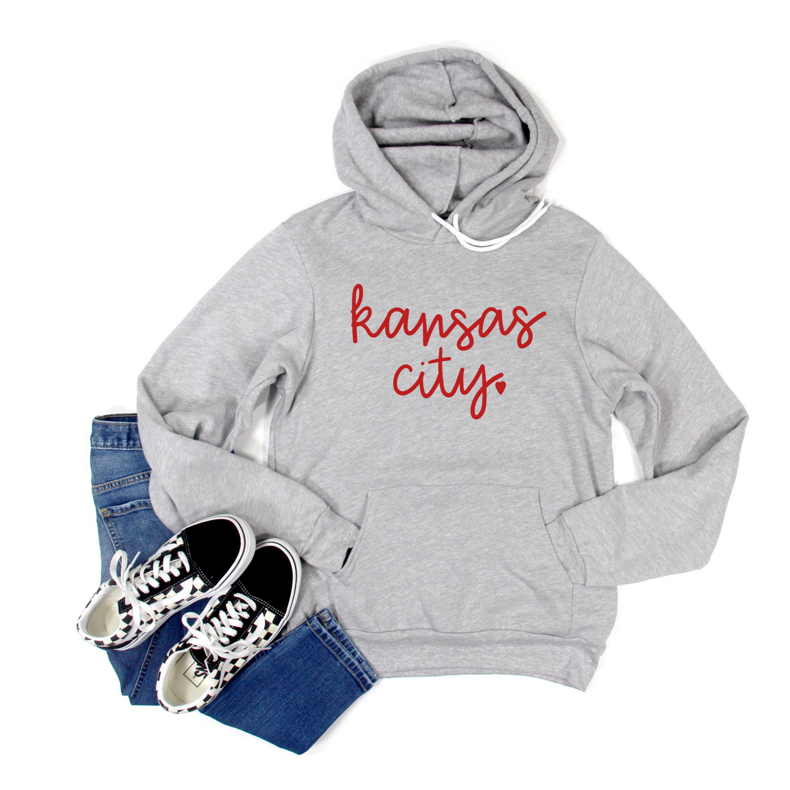 Kansas City Red Heart Hooded or Crew Sweatshirt
