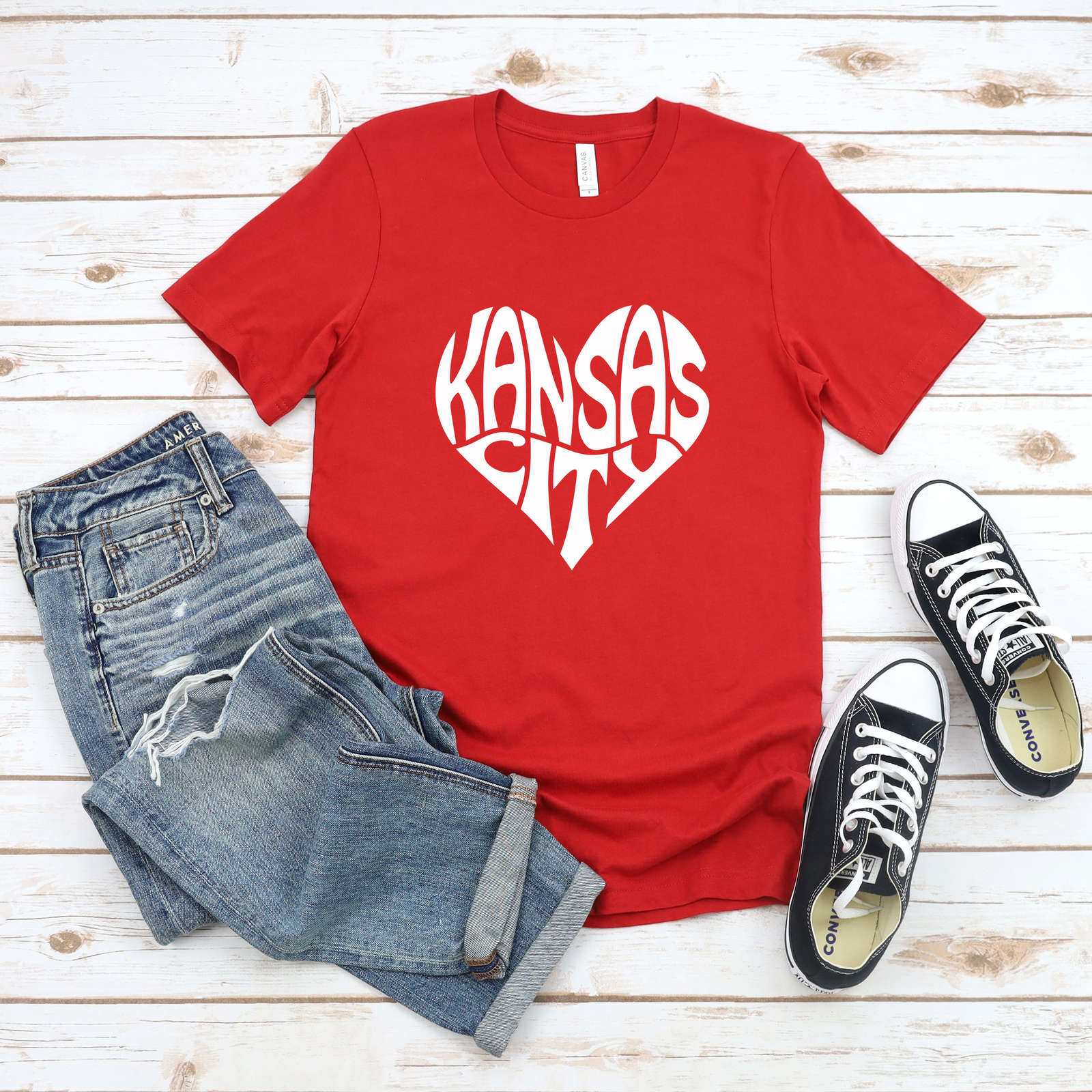 Kansas City Retro Heart Tee