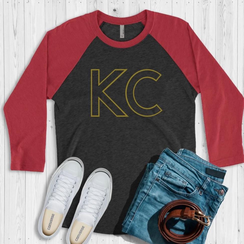 KC Gold Outline Raglan Tee