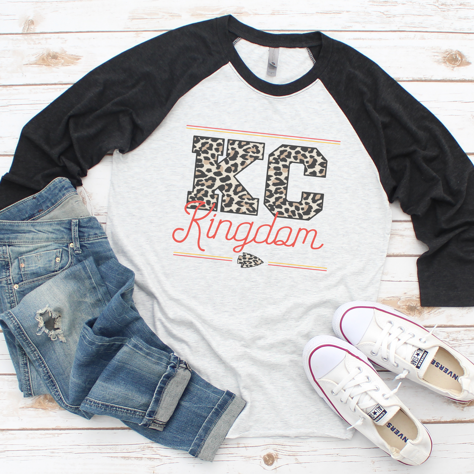 KC Kingdom Leopard Raglan Tee