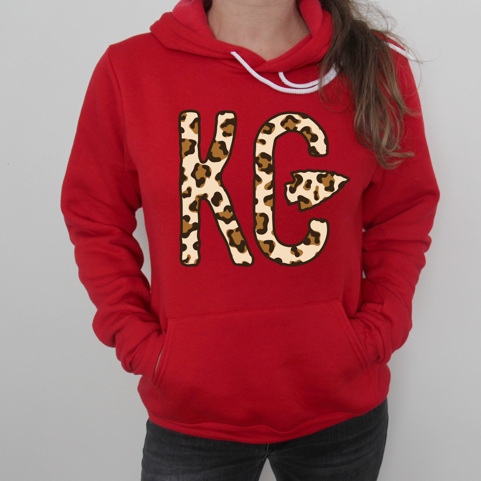 KC Leopard Arrowhead Hoodie or Crew Sweatshirt