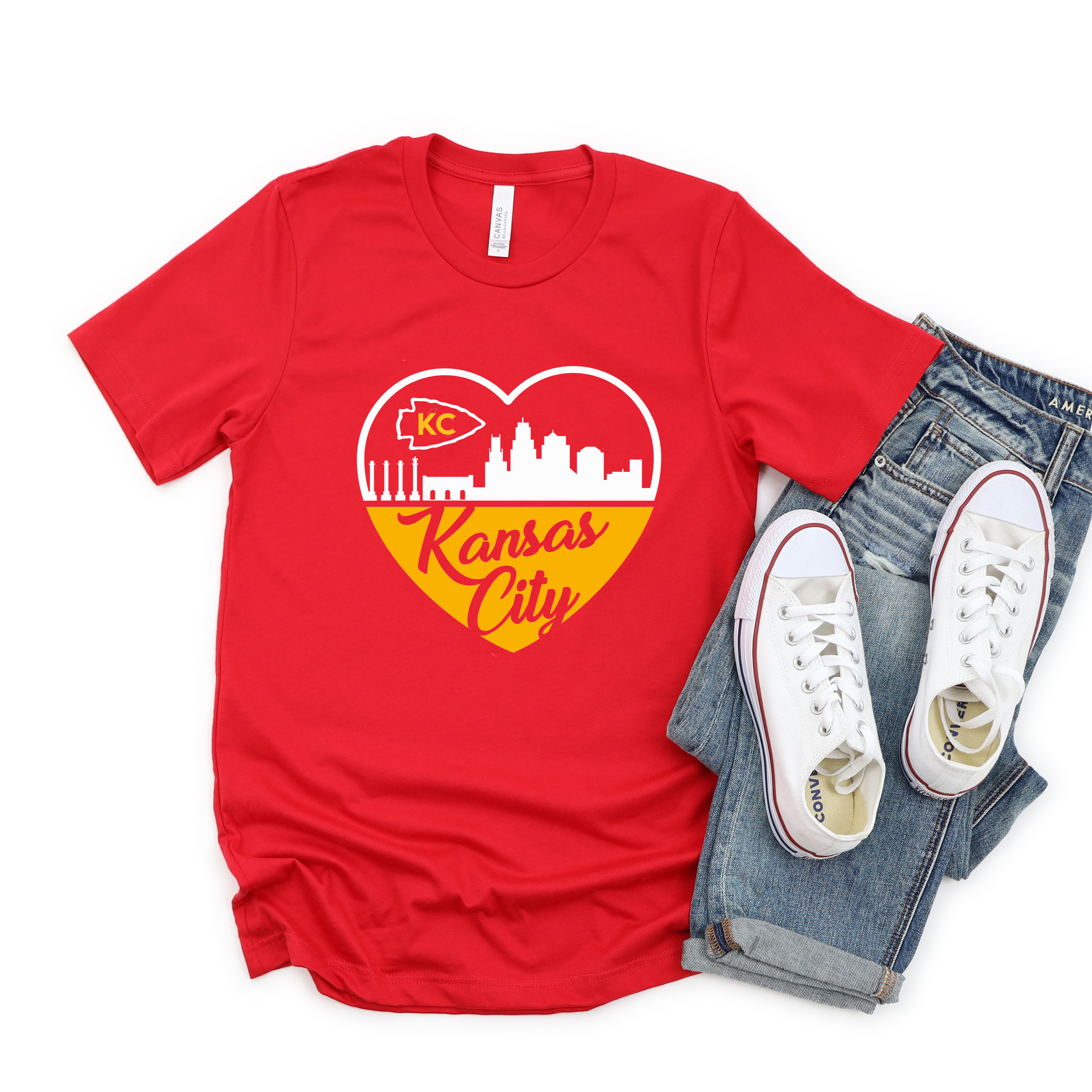 Kansas City Skyline Heart Tee
