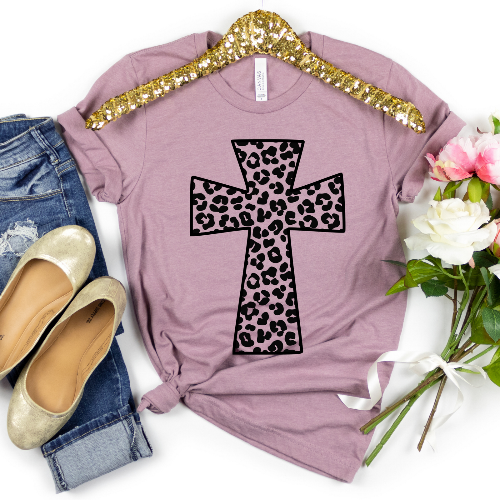 Leopard Cross Tee